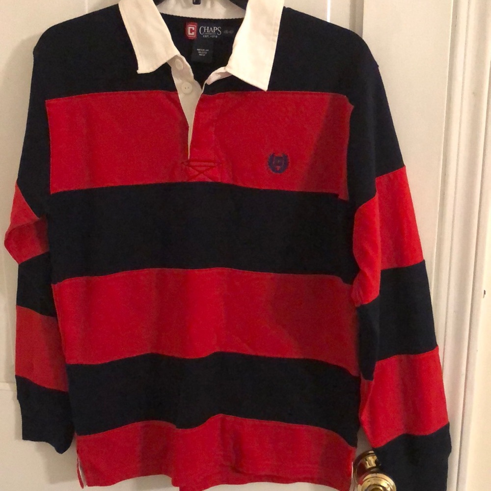Chaps polo shirt Red and Blue Rugby Top - Boys Size 14